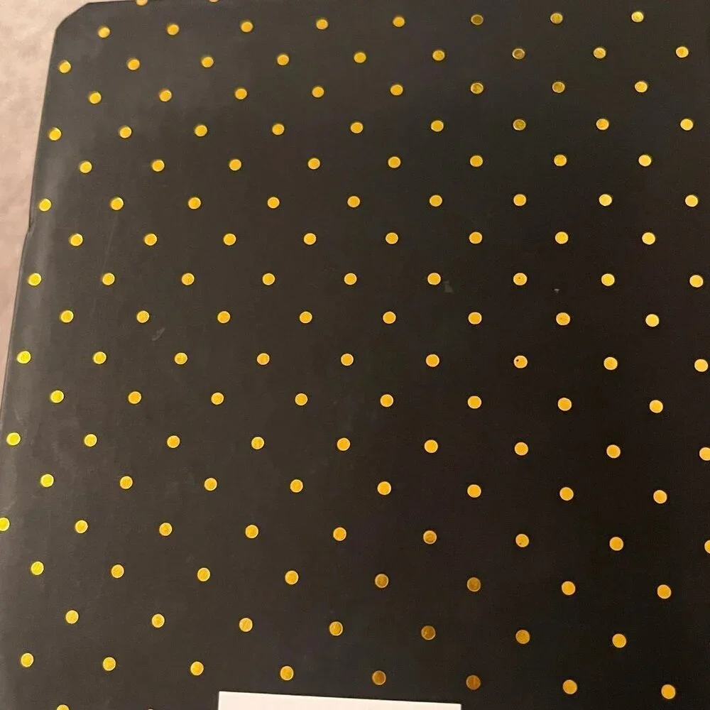Chic Black & Gold Polka Dot Hardcover Writing Journal - Lined w/ Bookmark Ribbon